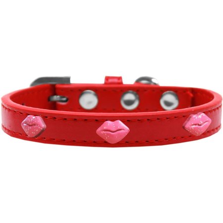 PET PAL Pink Glitter Lips Widget Dog CollarRed Size 12 PE770800